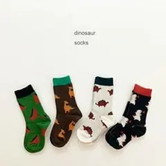 【新品】恐竜柄 キッズ靴下4足組韓国子供服12-14cm