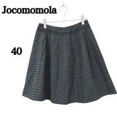 ジョコモモラ　スカート　ミニスカート　黒　40　レース仕様　ボーダー