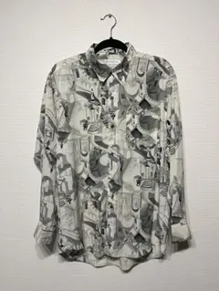 【値下げ】柄シャツ L グレー系　BOLCHEVIK