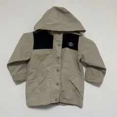 キッズ フード付きジャケット ベージュと黒　90