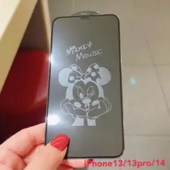 浮き出るガラスフィルム iphone13.13pro.14 ミニー