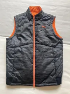 PUMA リバーシブルダウンベスト グレー/オレンジ