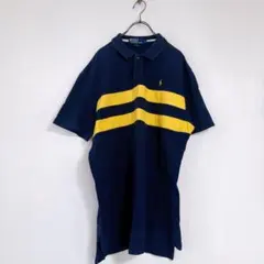 わ*ぃ様 ラルフローレン(L)半袖 ポロシャツ ボーダー柄 ペルー産　ワンポイン