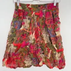 １点もの✨フレアスカート 多色柄 ゴム スカート レッド 赤 デート 大人女子