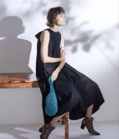 美品◆Mila Owen◆ノースリーブ バックリボン ロング ワンピース