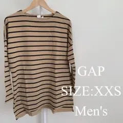 【美品】 GAP メンズ 長袖 トップス ボーダー おしゃれ ベージュ系のサムネイル