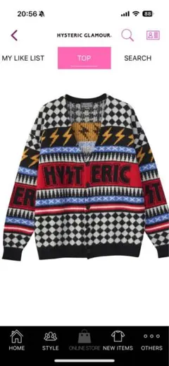 HYSTERIC GLAMOUR チェック柄カーディガン