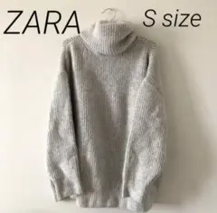 ZARA ザラ　オーバーサイズ　タートル　ニット　セーター　グレー　S
