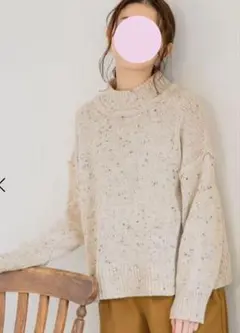 お値下げ‼️美品☆3ゲージネップヤーンハイネックニット☆studio clip