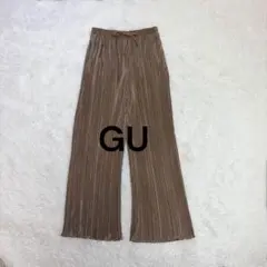 ジーユー♡GU ランダムプリーツドローストリングパンツ S ブラウン イージー♪