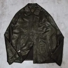 90s WILSONS ウィルソンズ ジップアップ レザー XL ジャケット 黒