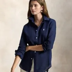 未使用 定番 25SS ポロラルフローレン リネンシャツ ブラウン - メルカリ