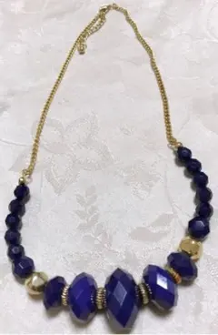 ネックレス パープル 紫 濃紫 ビンテージ レトロ ゴールド