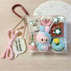 ガチャ詰めポーチ ♡ラブブ　ピンク＆サックスモンスター　らぶぶ