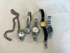 【ジャンク品】腕時計懐中時計 5点クォーツアルバ　オリエント　セイコー