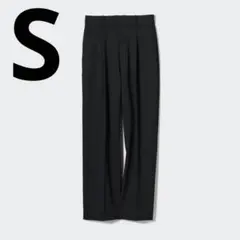 ユニクロ タックワイドパンツ S ブラック 黒