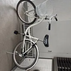 【引き取り限定】　子供用自転車 22インチ ホワイト 前バスケット付きのサムネイル