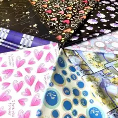 ラッピングペーパー大量まとめ売り①　半才判 ２４０枚　コラージュ　包装 本カバー