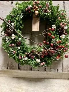 ☆粉雪が舞い降りて…深い森のclassicalなリース