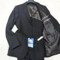 【ほぼ新品】ミスタージュンコ　L　サマースーツ　ブラック　チェック　薄手　細身