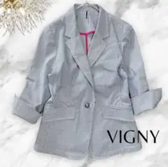 【VIGNY】ヴィニー♡ストライプ　ジャケット　ピンクライン　38　Mのサムネイル