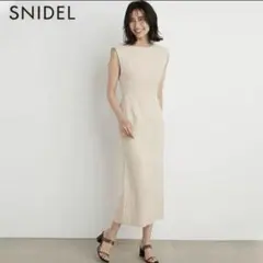 SNIDEL バックオープンリネンマーメイドワンピース