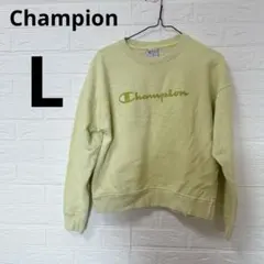 Champion [L](アジアサイズ)スウェット トレーナー 淡い黄色