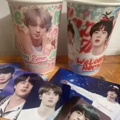 BTS ジン 除隊記念イベント カップホルダー2個 ポストカード フォトカード