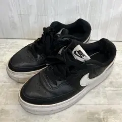 NIKE ナイキ　ブラックレザー レディーススニーカーレースアップ　23.5cm