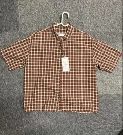 ZARA ザラ チェック柄 半袖シャツ レッド系 Sサイズ