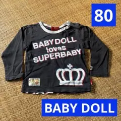 BABY DOLL ロンT 長袖Tシャツ 80 ブラック SUPERBABY