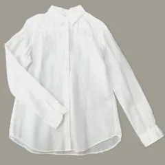 UNIQLO ユニクロ 麻 リネン100% 長袖シャツ ホワイト S