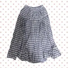 チェック柄　ロングスカート