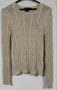 POLO RALPH LAUREN ケーブルニット ベージュ ピマコットン