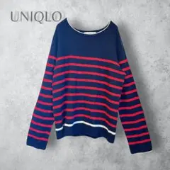 【UNIQLO ユニクロ】　イネス　コラボ　薄手　3Dボーダークルーセーター