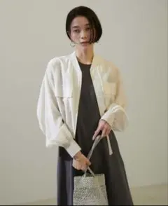 【完売品】 サロンアダムエロペ　[24SS]シアークロップドブルゾン【洗える】のサムネイル