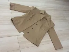 ベージュ 比翼仕立てボタン ジャケット サイズ1のサムネイル