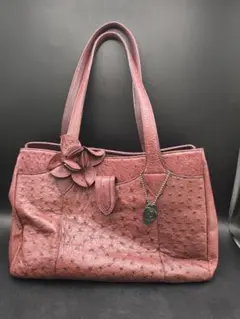 MT424 JRA SANPO 三宝 オーストリッチ ハンドバッグ ピンクのサムネイル