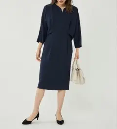 20日20時までセール　グリーンレーベルリラクシング ワンピース　ネイビー　S