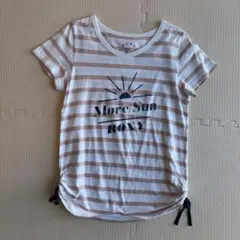 ROXY ロキシー 半袖ボーダーTシャツ More Sun ホワイト ピンク Mのサムネイル