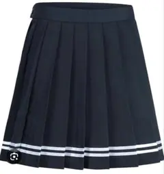 ネイビー プリーツスカート 白いストライプ