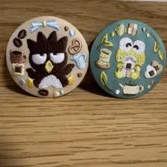 サンリオ刺繍缶バッチ