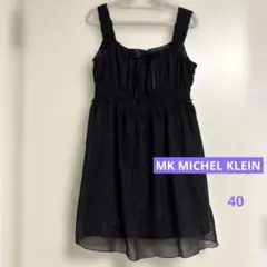 【MK K】キャミソール チュニック♡ブラック レース リボン ラメ★40のサムネイル
