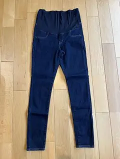マタニティパンツ ダークブルー スキニーフィット
