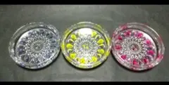 昭和レトロ〜カラフルな硝子小皿〜３個セット〜☆