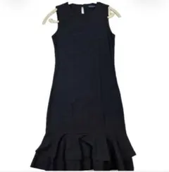 ラルフローレンノースリーブひざ丈ワンピース ダークグレー　S