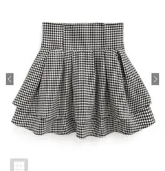 GRL インパン裏地付き千鳥柄フレアミニスカート
