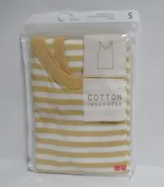 ユニクロ　コットンリブ Vネック タンクトップ S イエロー　新品