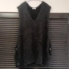 LOWRYS FARM シャギーニットベスト ブラック