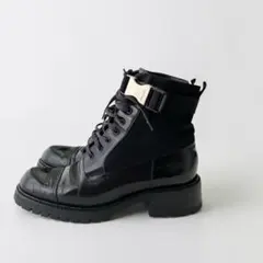 PRADA コンバットブーツ アンクル 22.5cm テスート レザー　女性のサムネイル